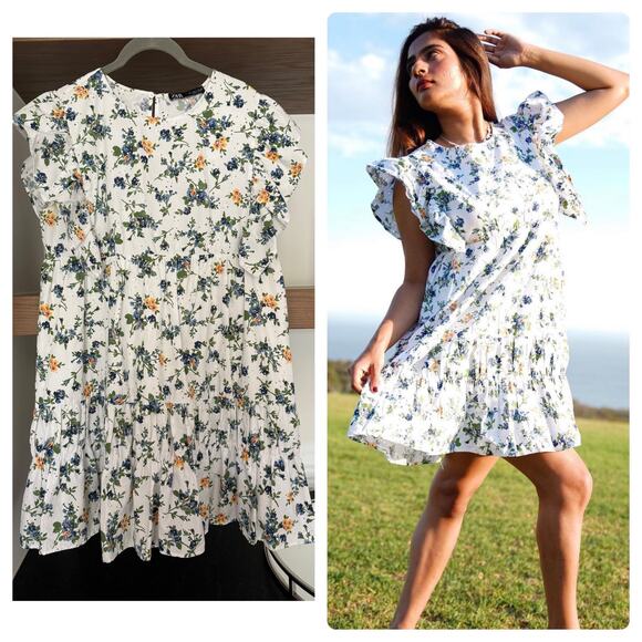 Zara Floral, Ruffle Dress - Picture 1 of 9